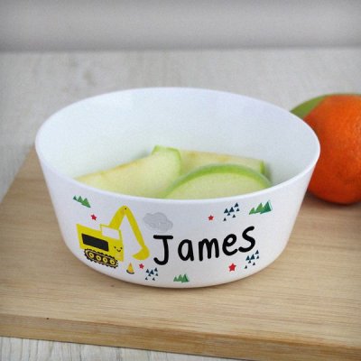 (image for) Personalised Digger Plastic Bowl