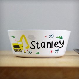 (image for) Personalised Digger Plastic Bowl
