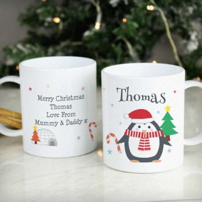 (image for) Personalised Christmas Penguin Plastic Mug