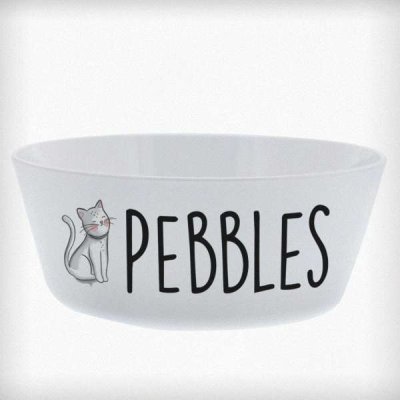 (image for) Personalised Scribble Cat Plastic Cat Bowl