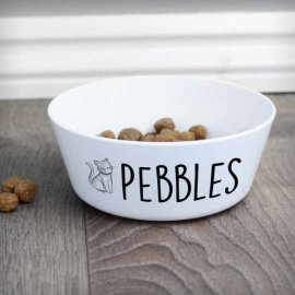 (image for) Personalised Scribble Cat Plastic Cat Bowl