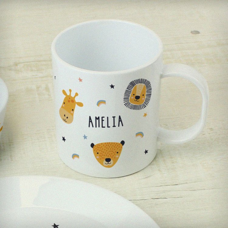 Modal Additional Images for Personalised Safari Animals Plastic Childrens Breakfast Set