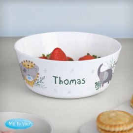(image for) Personalised Tiny Tatty Teddy Jungle Animals Plastic Bowl