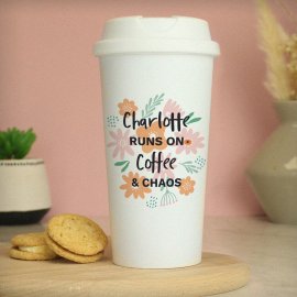 (image for) Personalised Floral Travel Mug