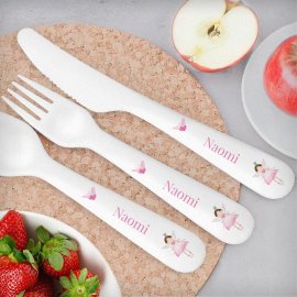(image for) Personalised Fairy Princess Plastic Cutlery Set
