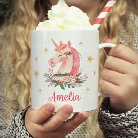 (image for) Personalised Unicorn Christmas Plastic Mug