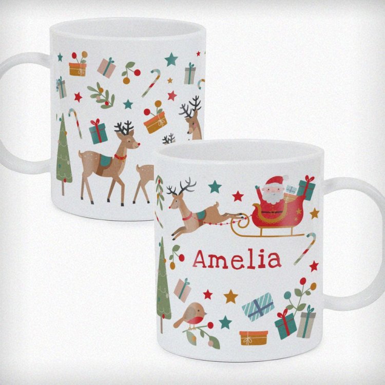 Modal Additional Images for Personalised Christmas Characters Plastic Mug