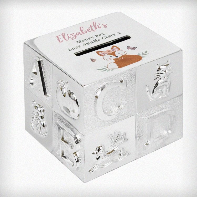 Modal Additional Images for Personalised Woodland Fox ABC Money Box