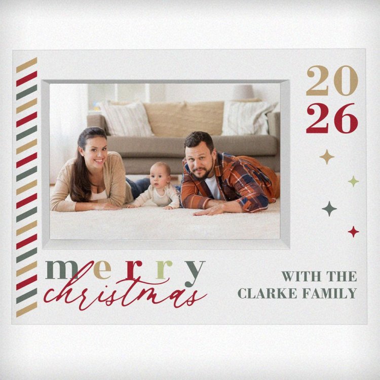 Modal Additional Images for Personalised Merry Christmas 5x7 Box Photo Frame