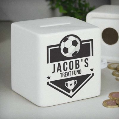 (image for) Personalised Football Badge Ceramic Square Money Box
