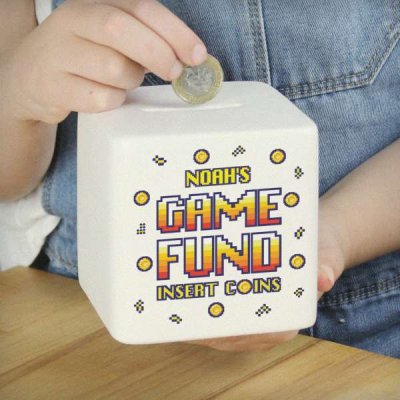 (image for) Personalised Gaming Fund Ceramic Square Money Box