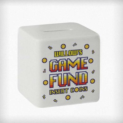 (image for) Personalised Gaming Fund Ceramic Square Money Box
