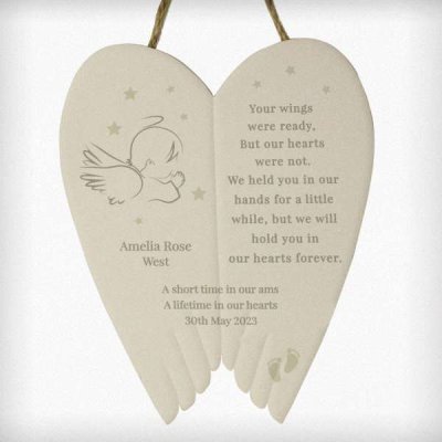 (image for) Personalised Little Angel Ceramic Wings