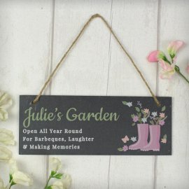 (image for) Personalised Floral Garden Slate Sign