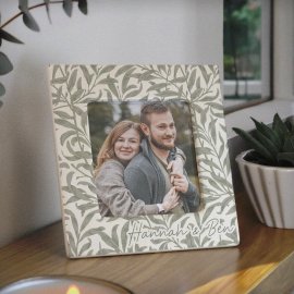 (image for) Personalised Leaf Print Ceramic 4x4 Frame