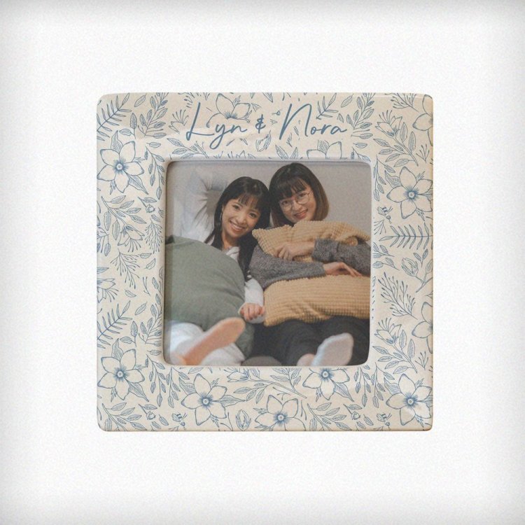 Modal Additional Images for Personalised Blue Floral Ceramic 4x4 Frame