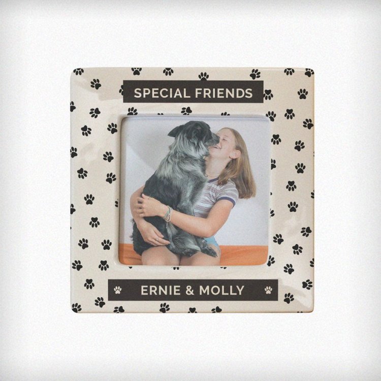 Modal Additional Images for Personalised Pet Paw Print Ceramic 4x4 Frame