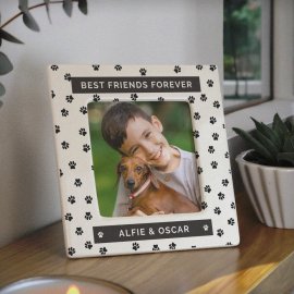 (image for) Personalised Pet Paw Print Ceramic 4x4 Frame