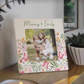 (image for) Personalised Floral Ceramic 4x4 Frame