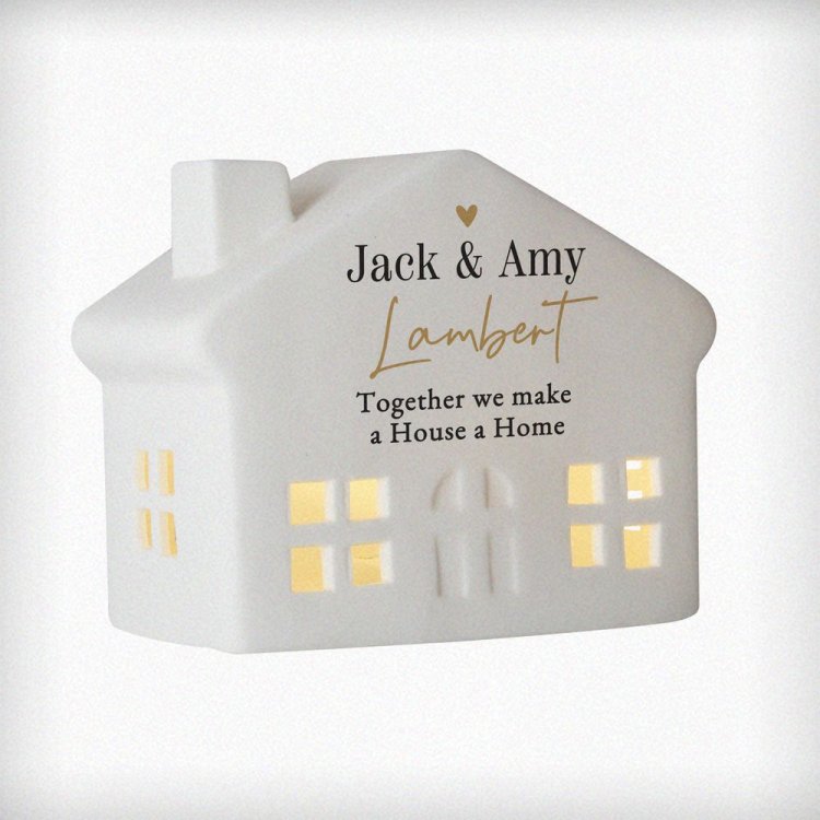 Modal Additional Images for Personalised Black & Gold Free Text Ceramic LED House