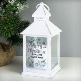 (image for) Personalised Christmas Frost White Lantern