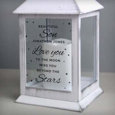 (image for) Personalised 'Miss You Beyond The Stars' White Lantern