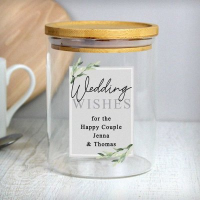 (image for) Personalised Botanical Glass Jar with Bamboo Lid