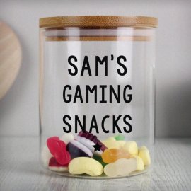 (image for) Personalised Free Text Glass Jar with Bamboo Lid