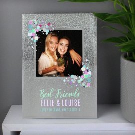 (image for) Personalised Festival Style 4x4 Glitter Glass Photo Frame