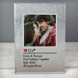 (image for) Personalised Instagram Post 4x4 Glitter Glass Photo Frame