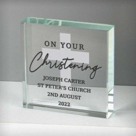 (image for) Personalised On Your Christening Large Crystal Token
