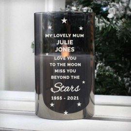 (image for) Personalised Miss You Beyond The Stars Smoked Glass LED Candle