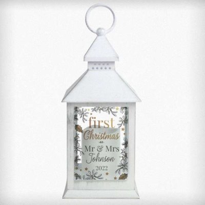 (image for) Personalised First Christmas White Lantern