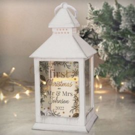 (image for) Personalised First Christmas White Lantern