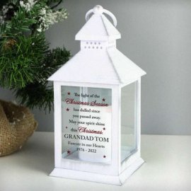 (image for) Personalised Christmas Season Memorial White Lantern