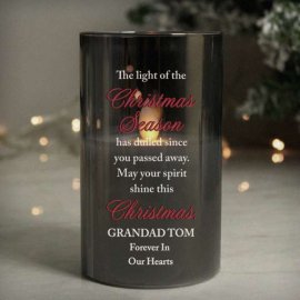 (image for) Personalised Christmas Season Memorial Smoked LED Candle
