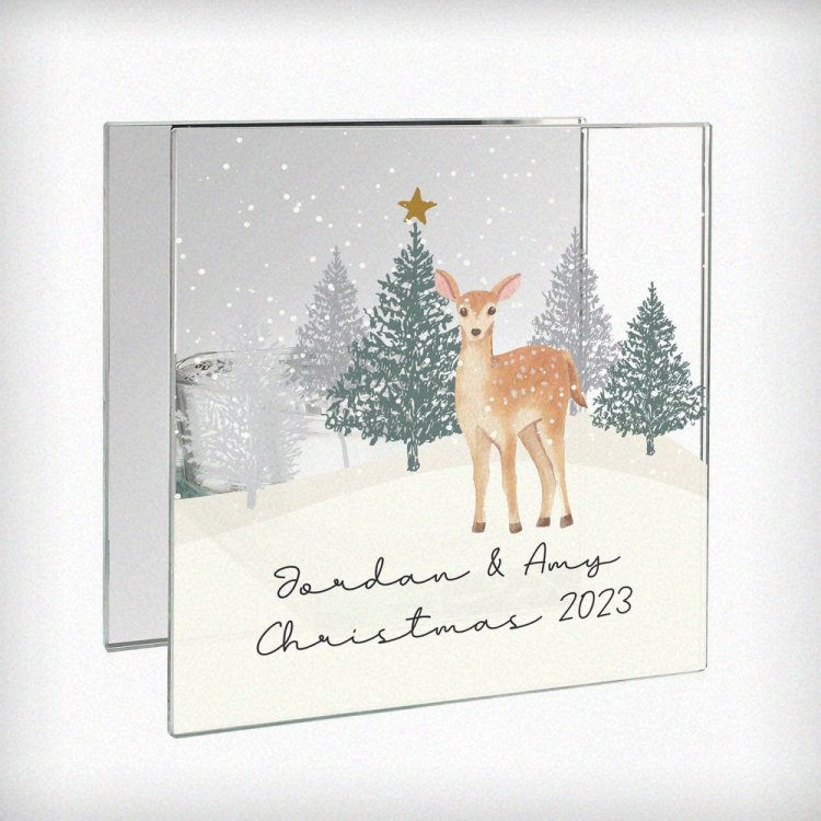 Modal Additional Images for Personalised Christmas Deer Glass Tea Light Candle Holder
