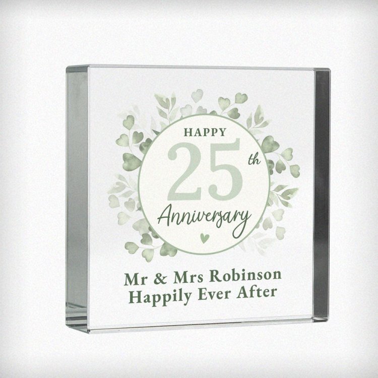 Modal Additional Images for Personalised Botanical Anniversary Crystal Token