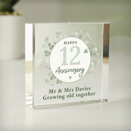 (image for) Personalised Botanical Anniversary Crystal Token