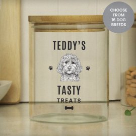 (image for) Personalised Dog Breed Glass Treat Jar