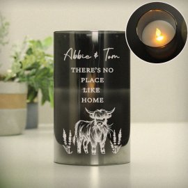 (image for) Personalised Highland Cow Glass LED Candle