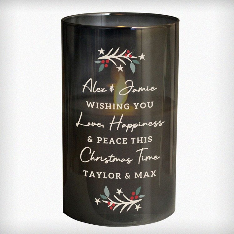 Modal Additional Images for Personalised Christmas Smoked Glass LED Candle