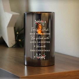 (image for) Personalised Christmas Smoked Glass LED Candle