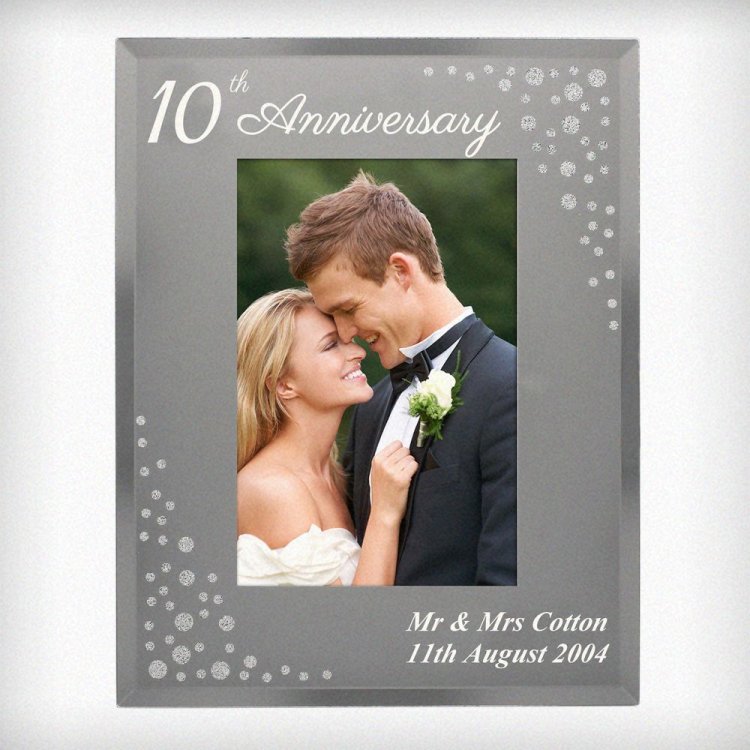 Modal Additional Images for Personalised Anniversary 6x4 Diamante Glass Photo Frame