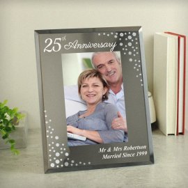 (image for) Personalised Anniversary 6x4 Diamante Glass Photo Frame