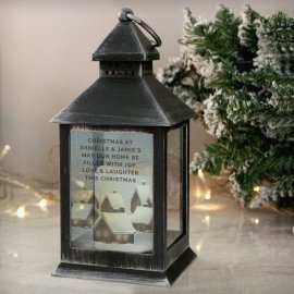 (image for) Personalised Christmas Town Black Lantern