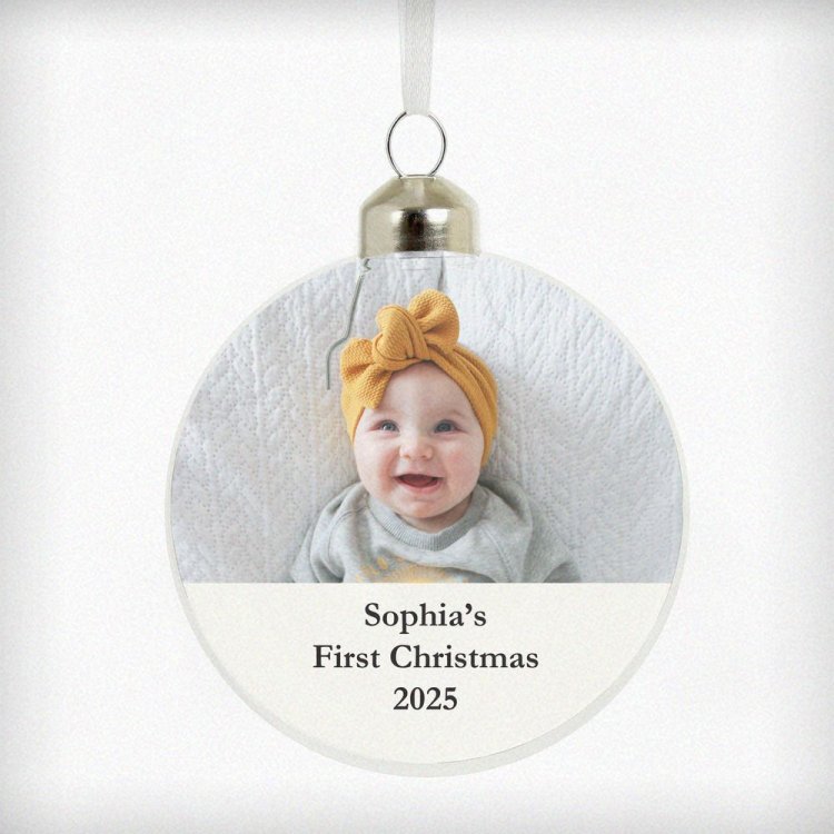 Modal Additional Images for Personalised Message Photo Upload Glass Bauble