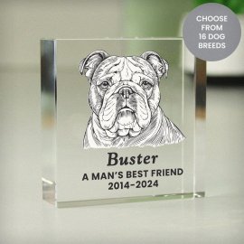 (image for) Personalised Dog Breed Small Crystal Ornament