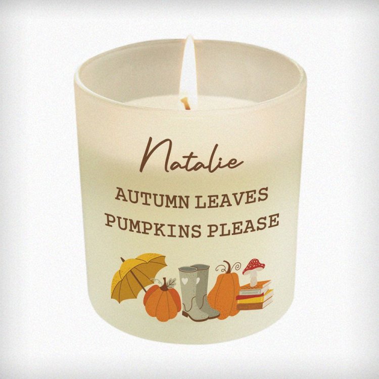 Modal Additional Images for Personalised Pumpkin Frosted Glass Candle