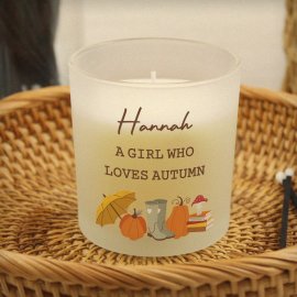 (image for) Personalised Pumpkin Frosted Glass Candle